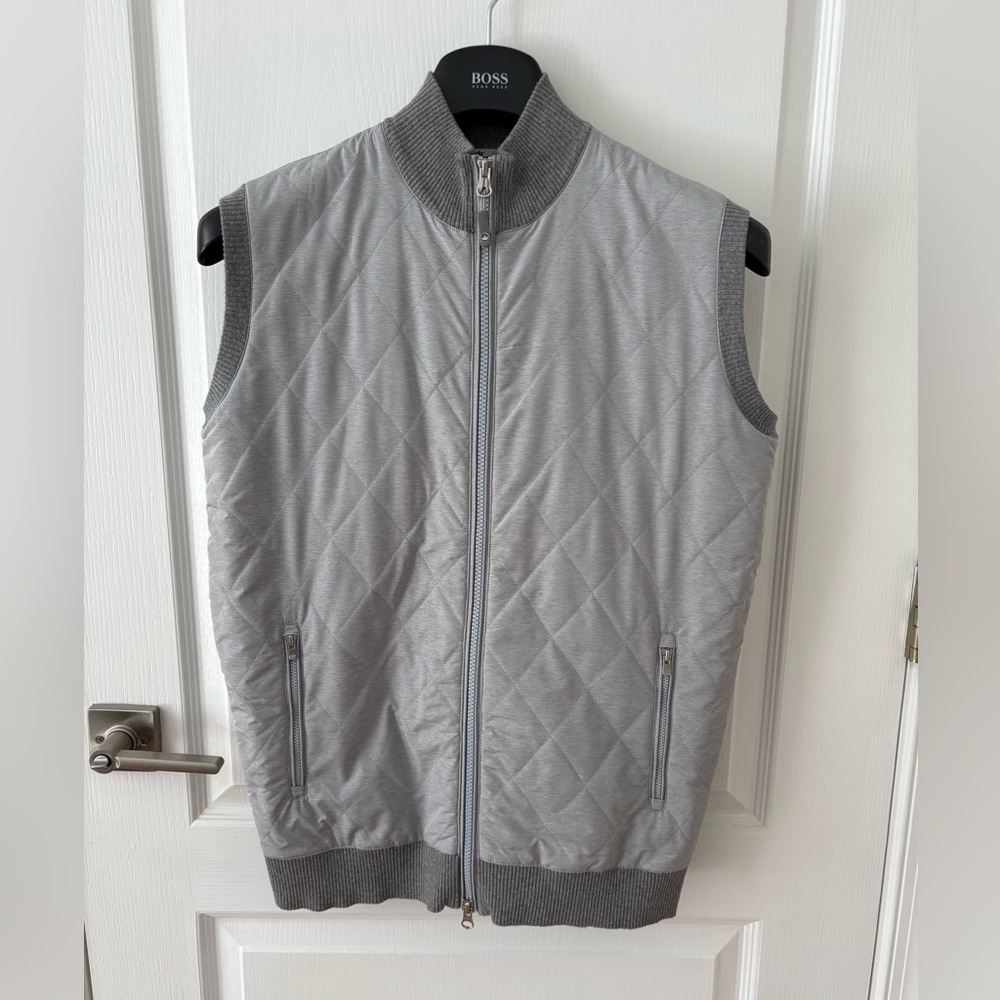 Peter Millar Light Gray Quilted Vest